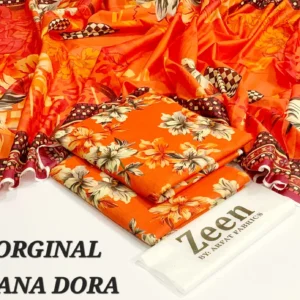 Zeen Original 3pc Printed Lawn Suit – Digital Lawn Shirt, Voile Dupatta & Dyed Trouser