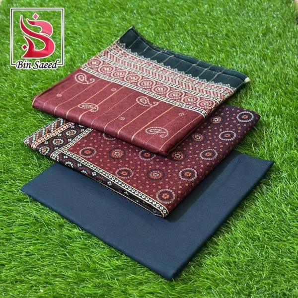 Bin Saeed 3-Piece Lawn Suit – Printed Lawn Shirt, Voil Dupatta & Airjet Cambric Trouser - Image 13