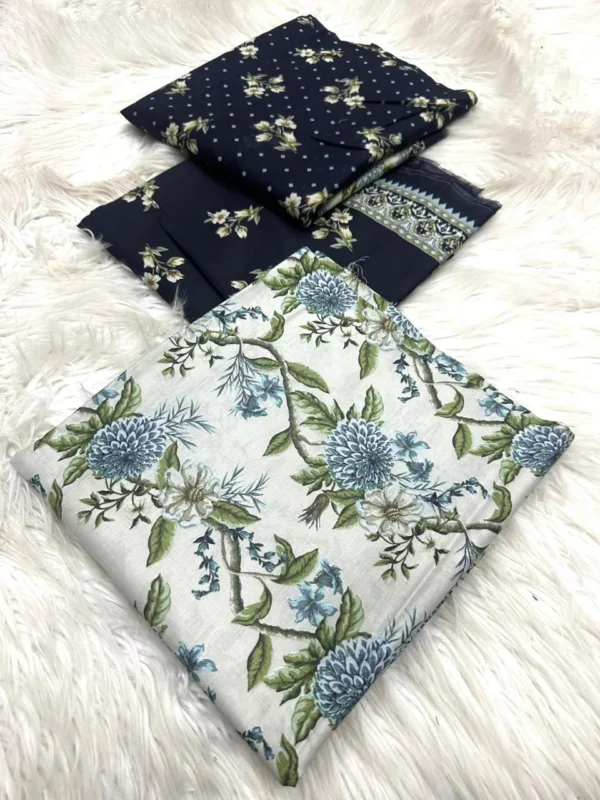 Bin Saeed 3-Piece Lawn Suit – Printed Lawn Shirt, Voil Dupatta & Airjet Cambric Trouser - Image 16