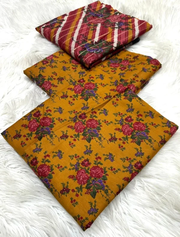 Bin Saeed 3-Piece Lawn Suit – Printed Lawn Shirt, Voil Dupatta & Airjet Cambric Trouser