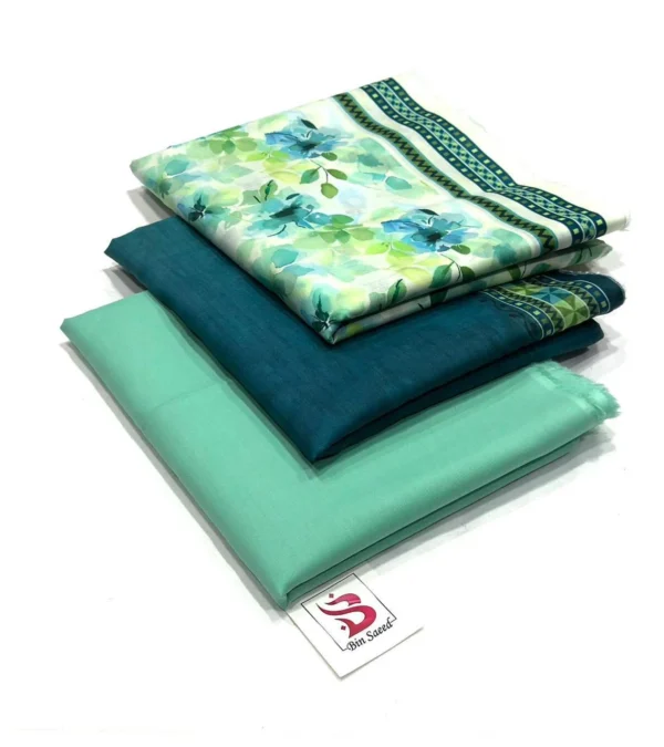 Bin Saeed 3-Piece Lawn Suit – Printed Lawn Shirt, Voil Dupatta & Airjet Cambric Trouser - Image 6