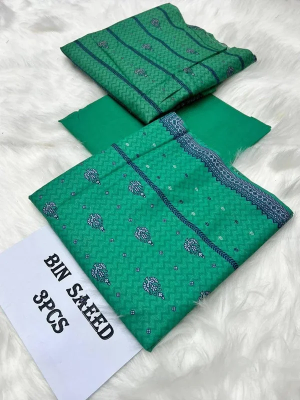 Bin Saeed 3-Piece Lawn Suit – Printed Lawn Shirt, Voil Dupatta & Airjet Cambric Trouser - Image 10