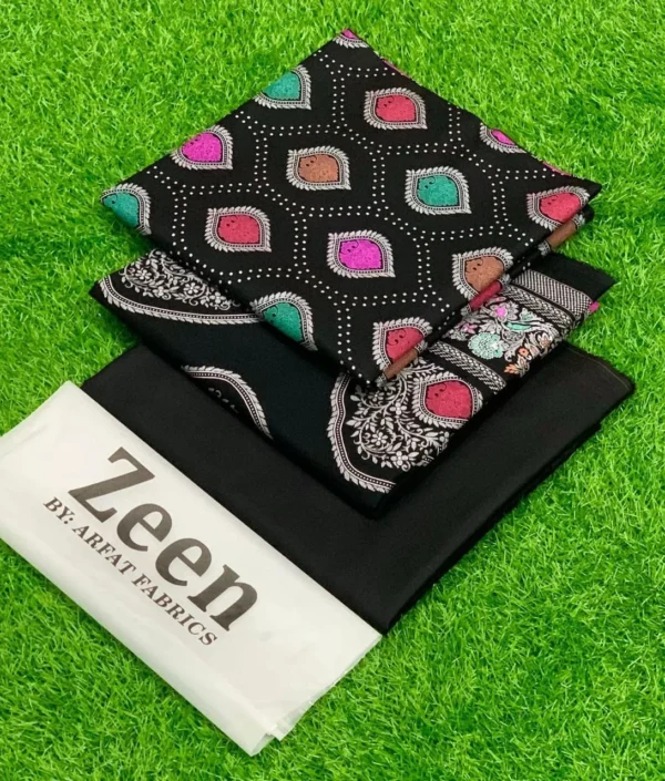 ZEEN 3PC Digital Printed Lawn Suit with Voile Dupatta - Image 2