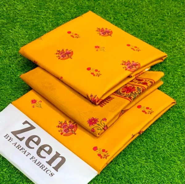 ZEEN 3PC Digital Printed Lawn Suit with Voile Dupatta - Image 4