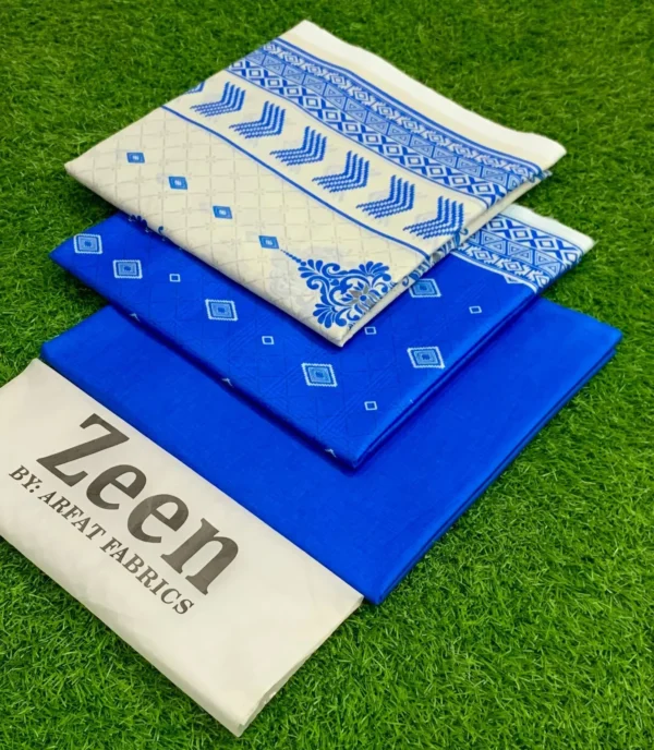 ZEEN 3PC Digital Printed Lawn Suit with Voile Dupatta - Image 7