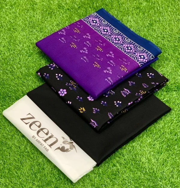 ZEEN 3PC Digital Printed Lawn Suit with Voile Dupatta - Image 30