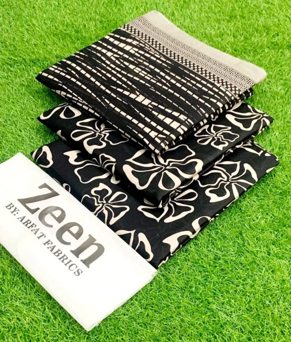 ZEEN 3PC Digital Printed Lawn Suit with Voile Dupatta - Image 16