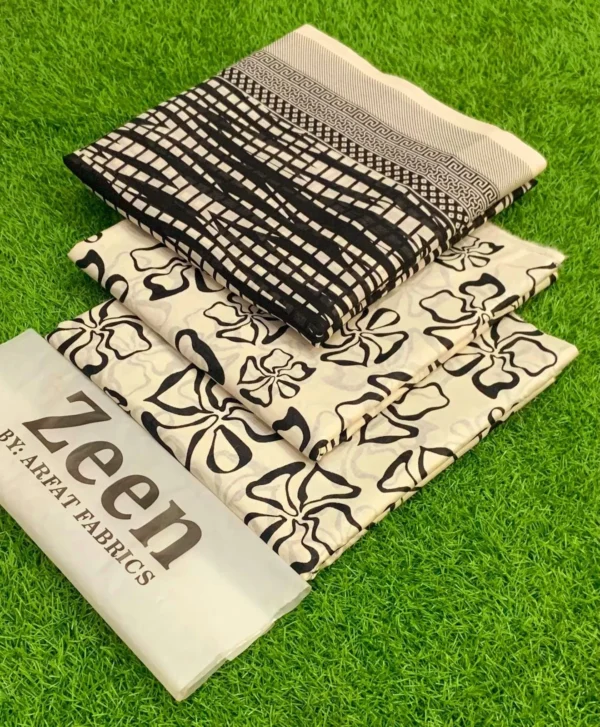 ZEEN 3PC Digital Printed Lawn Suit with Voile Dupatta - Image 17