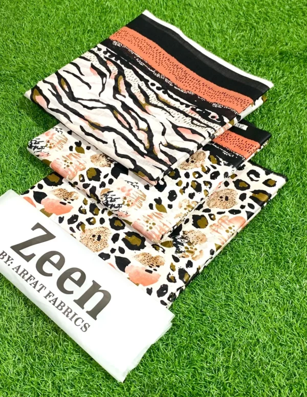ZEEN 3PC Digital Printed Lawn Suit with Voile Dupatta - Image 22