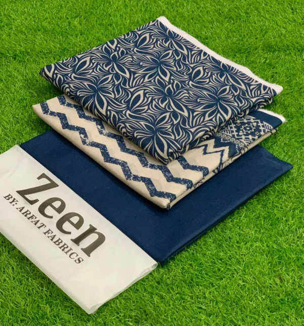 ZEEN 3PC Digital Printed Lawn Suit with Voile Dupatta - Image 24