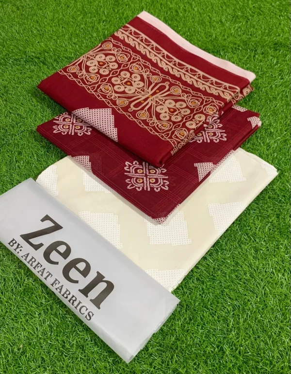 ZEEN 3PC Digital Printed Lawn Suit with Voile Dupatta - Image 26