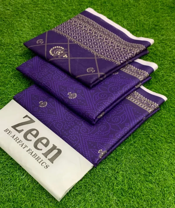 ZEEN 3PC Digital Printed Lawn Suit with Voile Dupatta - Image 28