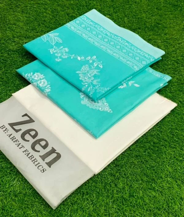 ZEEN 3PC Digital Printed Lawn Suit with Voile Dupatta - Image 33