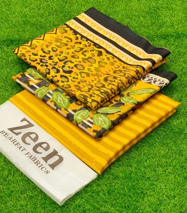 ZEEN 3PC Digital Printed Lawn Suit with Voile Dupatta - Image 35
