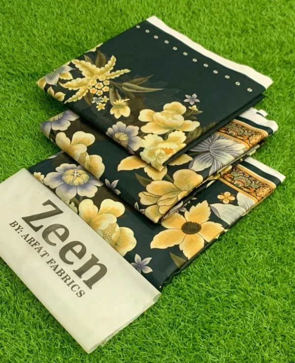 ZEEN 3PC Digital Printed Lawn Suit with Voile Dupatta - Image 37